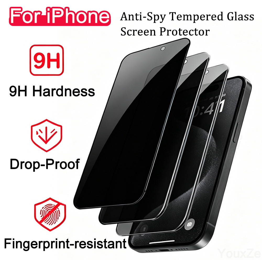 Anti Spy Privacy Glass Case - Lot de 3 protections d'écran en
