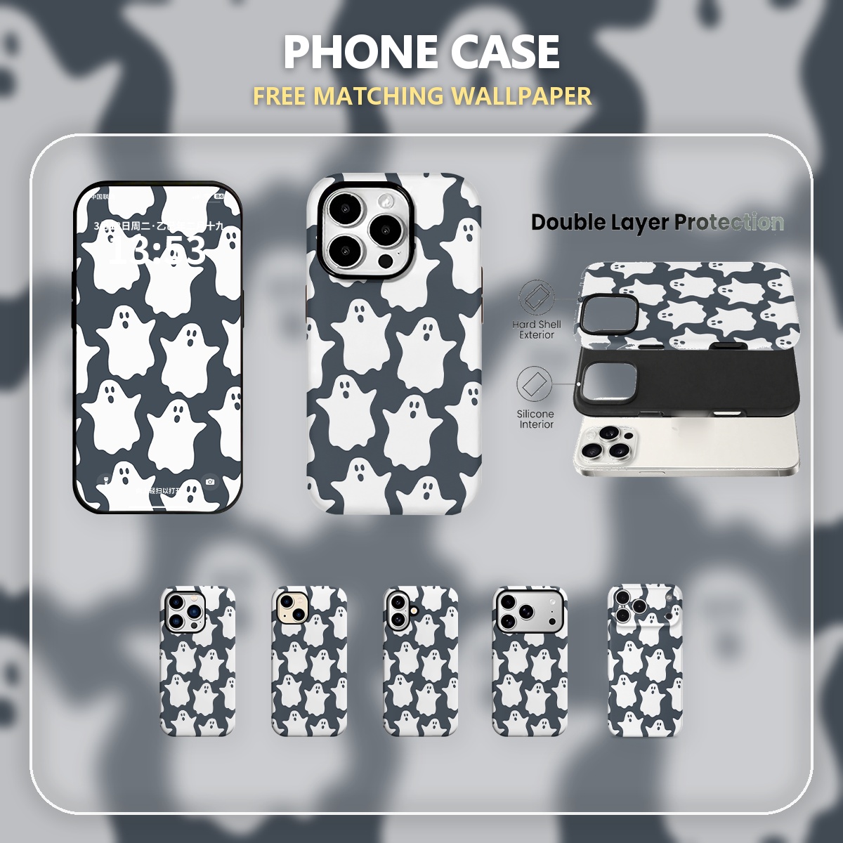 Phone Cases - Hallowen motif fantômes Coque de Téléphone