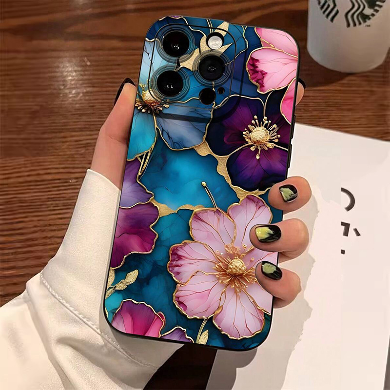 Vintage Floral Pattern Soft Case - Coque de téléphone en TPU souple