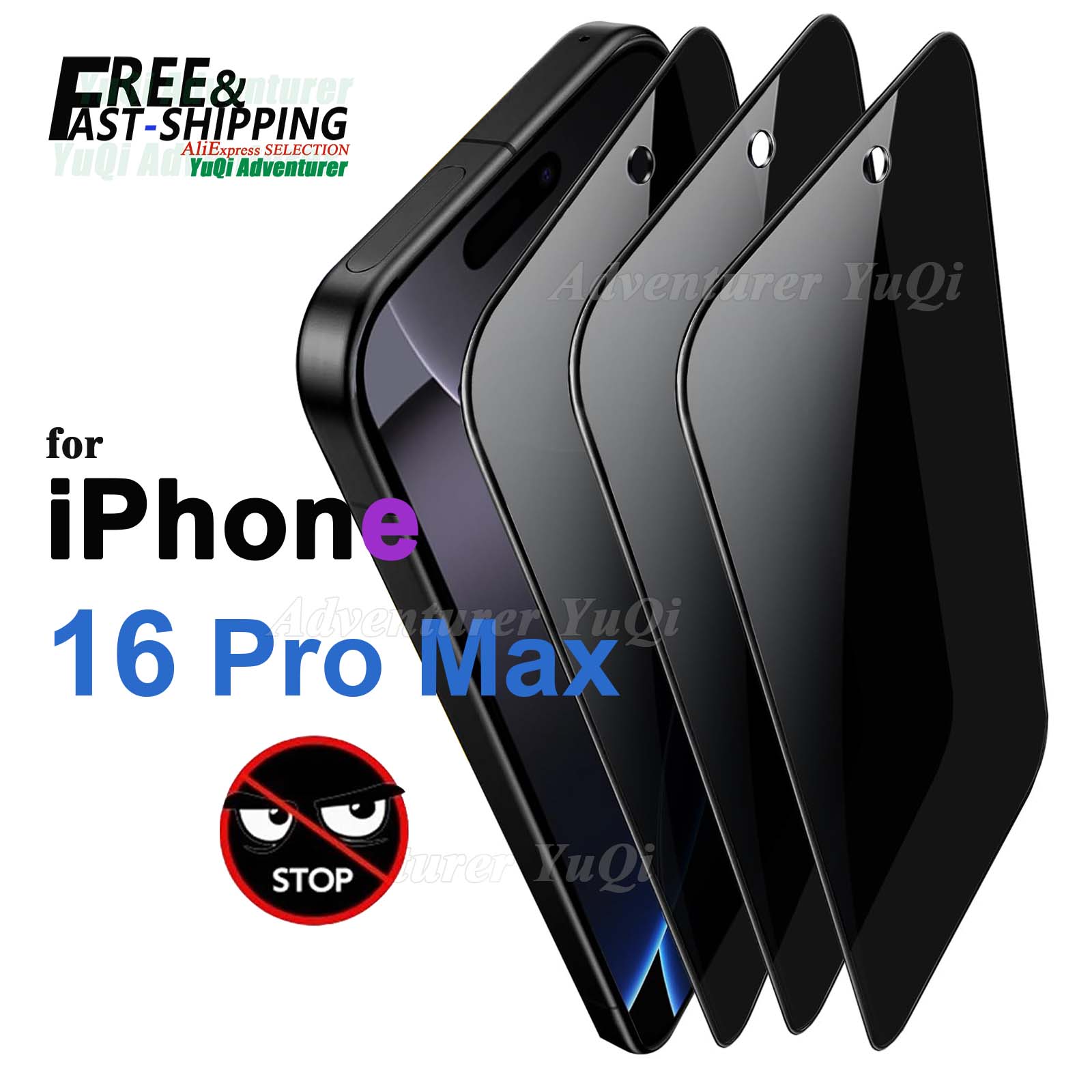 Anti Spy Privacy Glass Case - Protecteur d'écran anti-espion pour iPhone 16