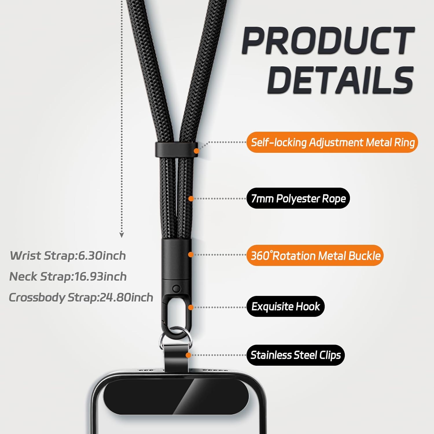 Lanière de téléphone universel - Crossbody Lanyard Neck Strap Case avis et prix